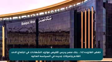 خفض الفائدة 2%.. بنك مصر يدرس تقليص عوائد الشهادات في اجتماع الأحد القادم وتحركات جديدة في السياسة المالية